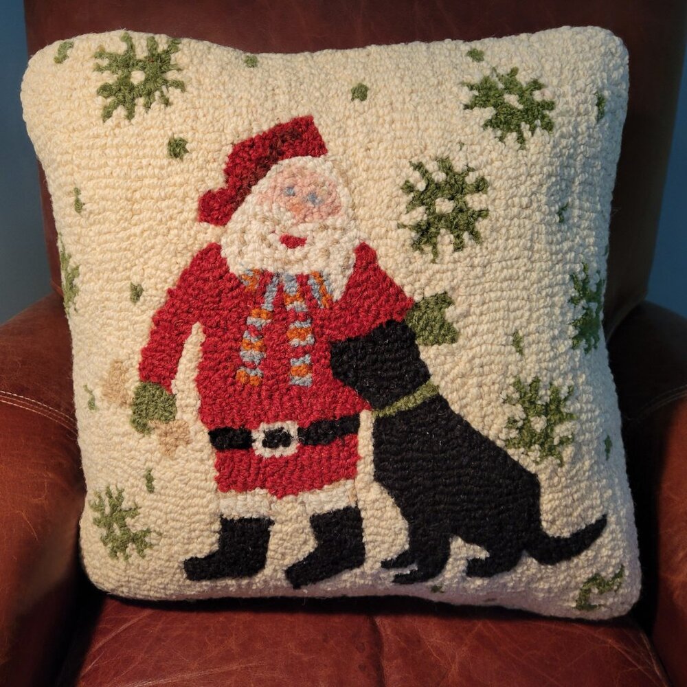 Sundance Catalog-Santa & Lab dog pillow- Chandler 4 Corners